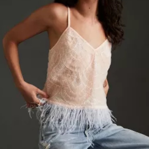 Eva Franco Tops - Anthropologie Eva Franco Sequin Feather Hem Tank